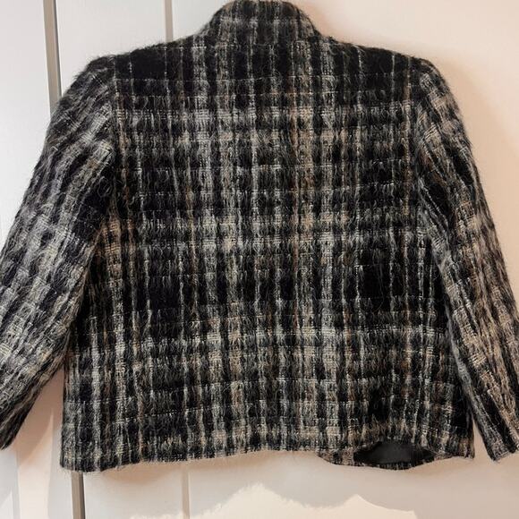 NWT Smythe Mohair Wool Cropped Blazer in Winter Plaid Sz 8 MSRP $595 - Picture 3 of 9